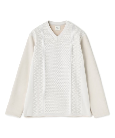 アランパネル ニットコンビVネックロングTEE
