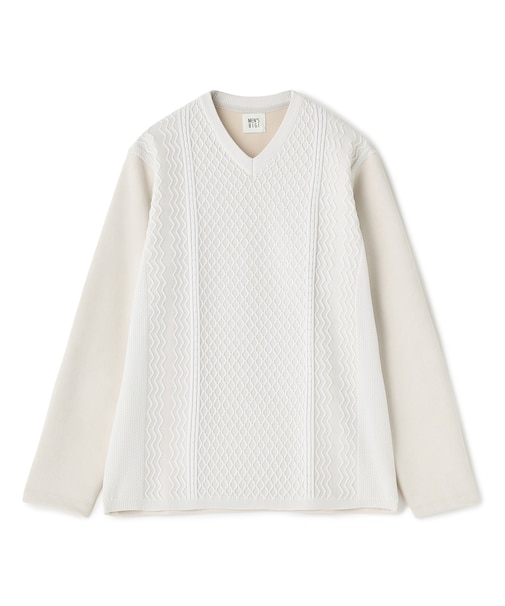 アランパネル ニットコンビVネックロングTEE