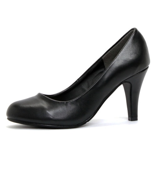 ラウンドトゥスムースレザーパンプス【8cmヒール】(5351)