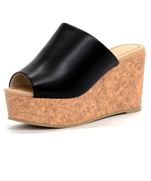 痛くなりにくい 厚底ウェッジソールサボサンダル【9cmヒール