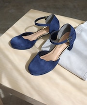 スカラップセパレートストラップパンプス【6.5cmヒール】(5480)