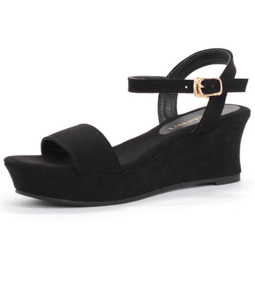 ウェッジヒールストラップサンダル【6.5cm】(5435)