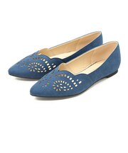 カットワークフラットパンプス【0.7cmヒール】(5574)
