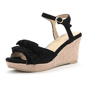 ウェッジソールフリルサンダル【7.5cm】(4014)