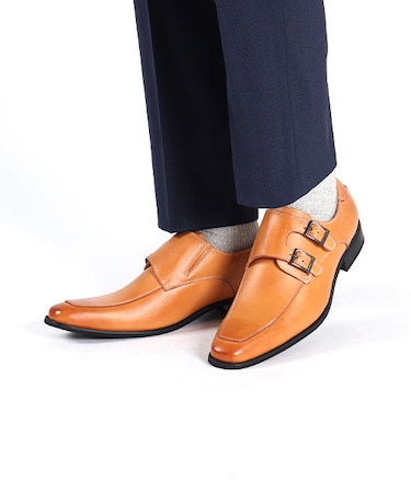 【大きめサイズ】ダブルモンクストラップ Uチップ ビジネスシューズ(5855)