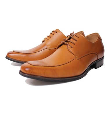 【牛革/+6cm身長UP】外羽根レースアップUチップモカ ビジネスシューズ(8971)