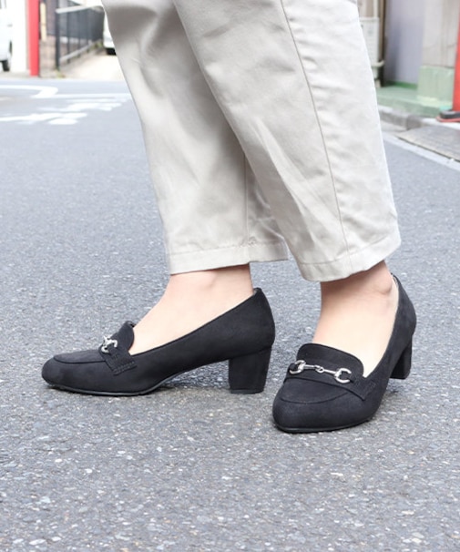 クッション入り ヒールビットローファー【5cm】(3019)
