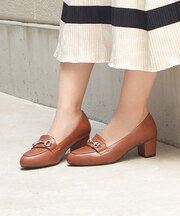 クッション入り ヒールビットローファー【5cm】(3019)