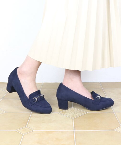 クッション入り ヒールビットローファー【5cm】(3019)
