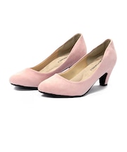 ふわふわクッション入 スエードミドルヒールパンプス【6cmヒール】(1111)