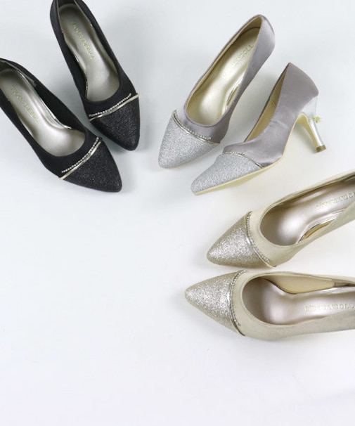 グリッターオケージョンパンプス【7.5cmヒール】(1202)