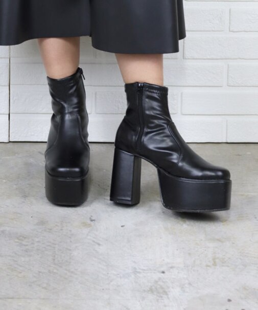 クッション入 厚底ストレッチブーツ【10.5cmヒール】 (1535)