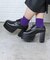 クッション入 厚底レースアップシューズ【10.5cmヒール】 (1533)