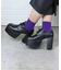 クッション入 厚底レースアップシューズ【10.5cmヒール】 (1533)
