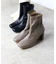 セットバックヒールストレッチショートブーツ【7.5cmヒール】 (9064)