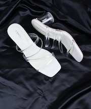 軽量/クッション入り クリアコードサンダル【6.5cm】(4119)