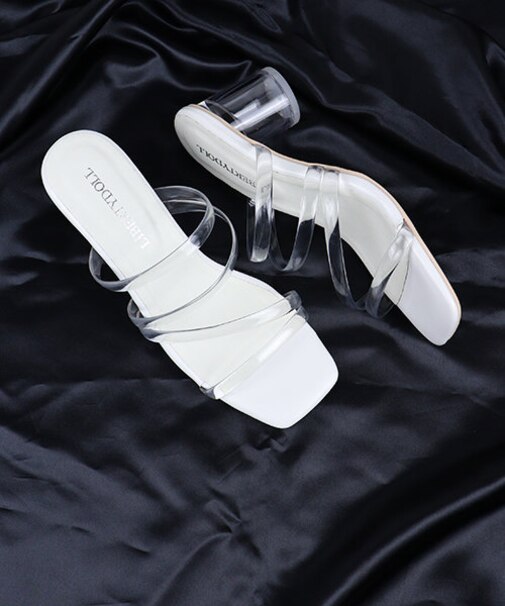 軽量/クッション入り クリアコードサンダル【6.5cm】(4119)