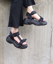 ふわふわクッション入り 厚底ベルクロスポーツサンダル【6cm】(4083)