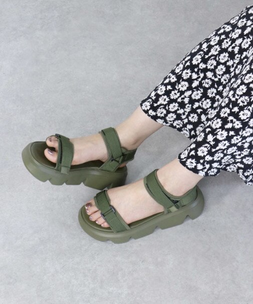 超軽量 厚底ベルクロスポーツサンダル【5cmヒール】(4116)