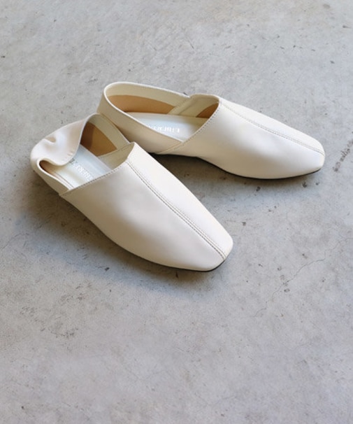 スクエアトゥストレッチバブーシュ【1.2cmヒール】(3035)