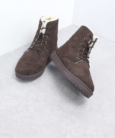 レースアップムートンブーツ【3cmヒール】(3529)