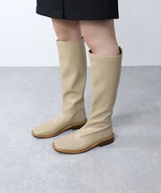 スクエアロングブーツ【2.5cmヒール】(9068)