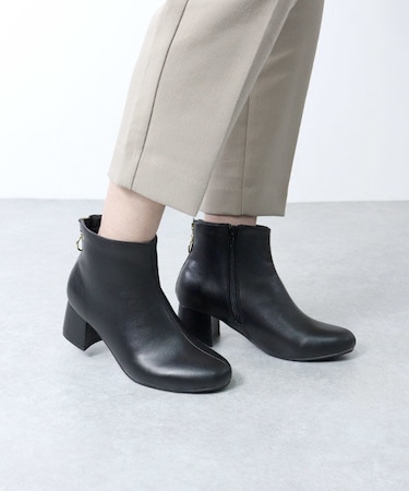 バッグジップショートブーツ【5cmヒール】(9025)