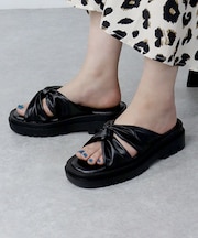 クロスドレープミュールサンダル (4155)