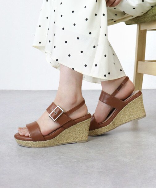 スリングバックウエッジヒールサンダル (4169)