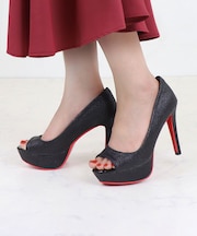 ハイヒール オープントゥ パンプス (1208)