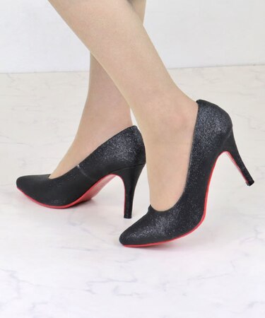 ポインテッドレッドソールパンプス (1114)