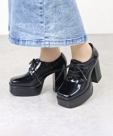 スクエアトゥレースアップブーティー (1598)