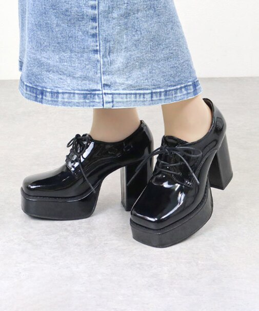 スクエアトゥレースアップブーティー (1598)