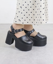 厚底ストラップサボサンダル (1600)