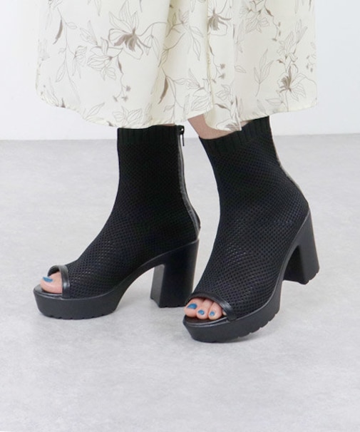 メッシュニットショートブーツサンダル (9115)