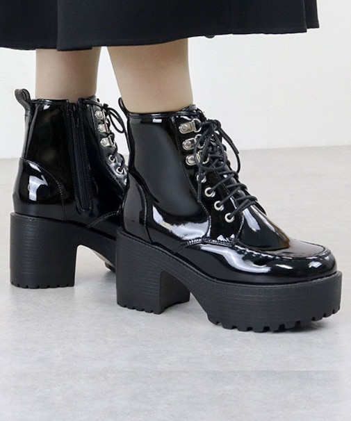 厚底モカレースアップブーツ (1614)