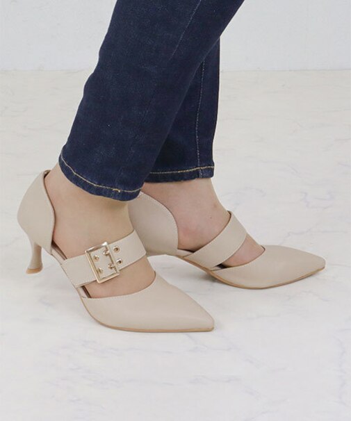 ゴールドバックルセパレートパンプス (1175)