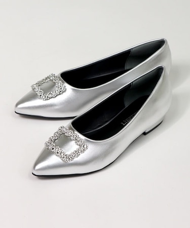 ビジューフラットパンプス (1187)