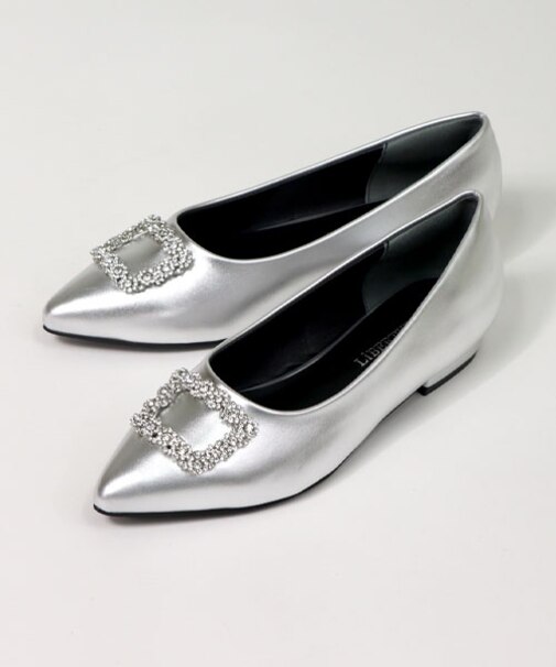 ビジューフラットパンプス (1187)