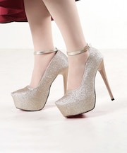 ポインテッドトゥラメハイヒールパンプス (1251)