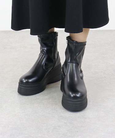 厚底サイドジップブーツ (1619)