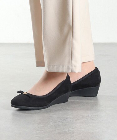 リボン付きスクエアモールドパンプス (1183)