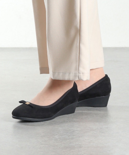 リボン付きスクエアモールドパンプス (1183)