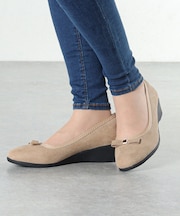 リボン付きスクエアモールドパンプス (1183)