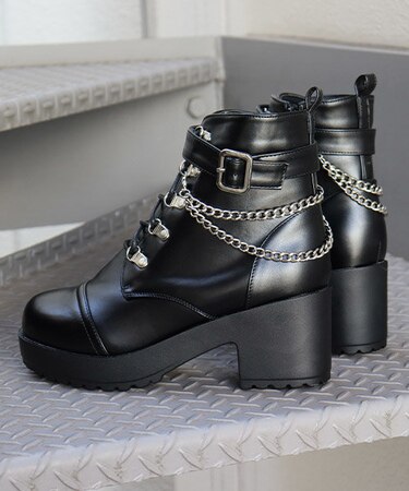 ハイヒールストレートチップブーツ (1612M)