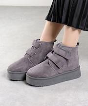 厚底ファーダブルベルトブーツ (6365)