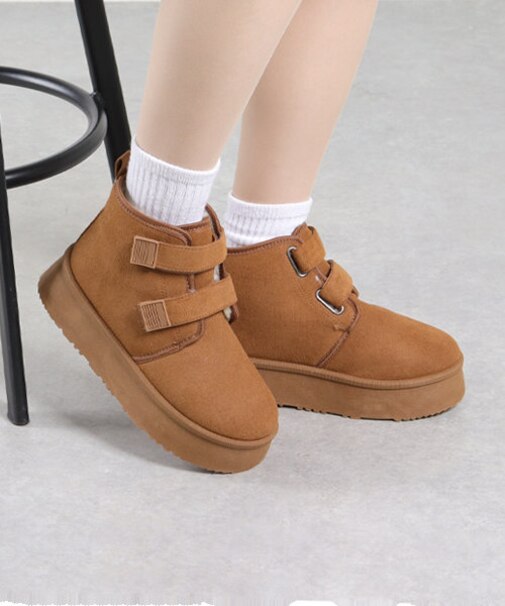 厚底ファーダブルベルトブーツ (6365)