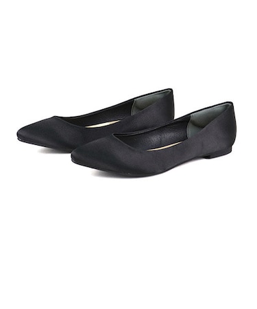 【軽量/クッション入】ポインテッドトゥフラットパンプス (5315-a)