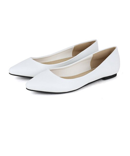 【軽量/クッション入】ポインテッドトゥフラットパンプス (5315-a)