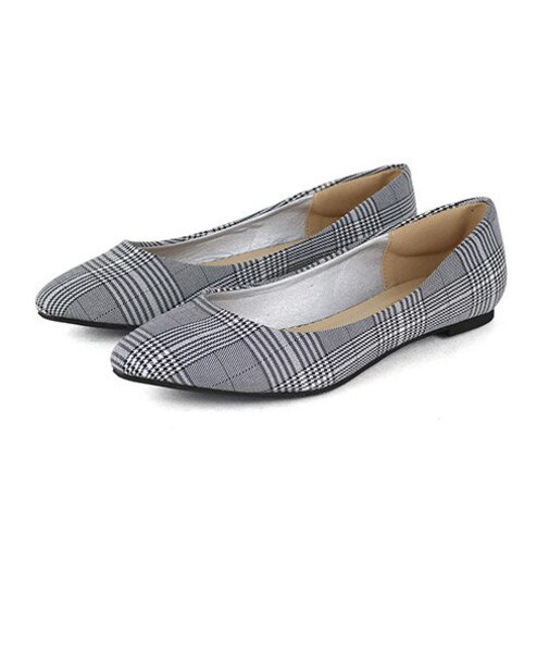 【軽量/クッション入】ポインテッドトゥフラットパンプス (5315-a)